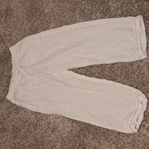 Lane Bryant linen blend white drawstring pants- size 10/12- EUC